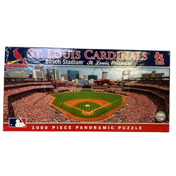 St Louis Baseball Cardinals 1000 Piece Panoramic Busch Stadium Jigsaw Puzzle - Picture 1 of 4